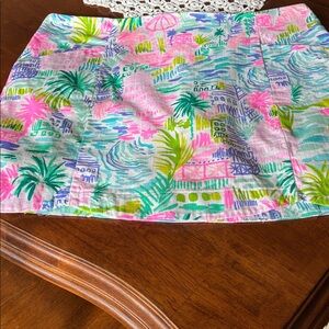 Lilly Pulitzer Colorful Tropical Print Mini Skirt